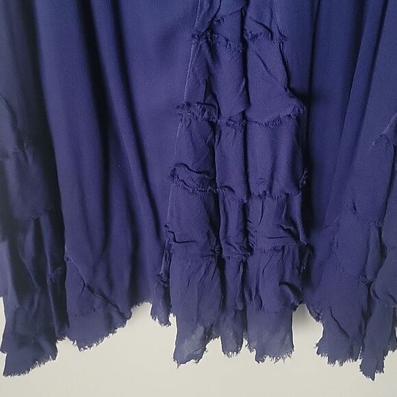 Free People XS Hazy Days Maxi Slip Dress Summer Sexy Purple Boho Ruffle Coquette - Picture 8 of 16